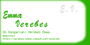 emma verebes business card